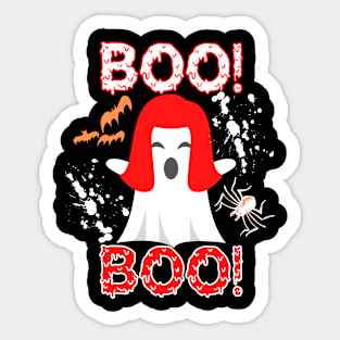 Boo! Halloween Attire, Ghosts and Ghouls, Bats & Spiders Sticker